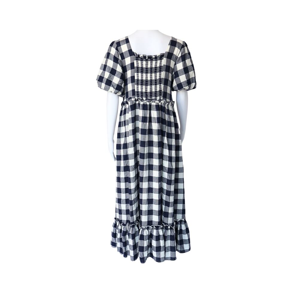 Checkered Blue and White Maxi Dress - Picture 2 of 2